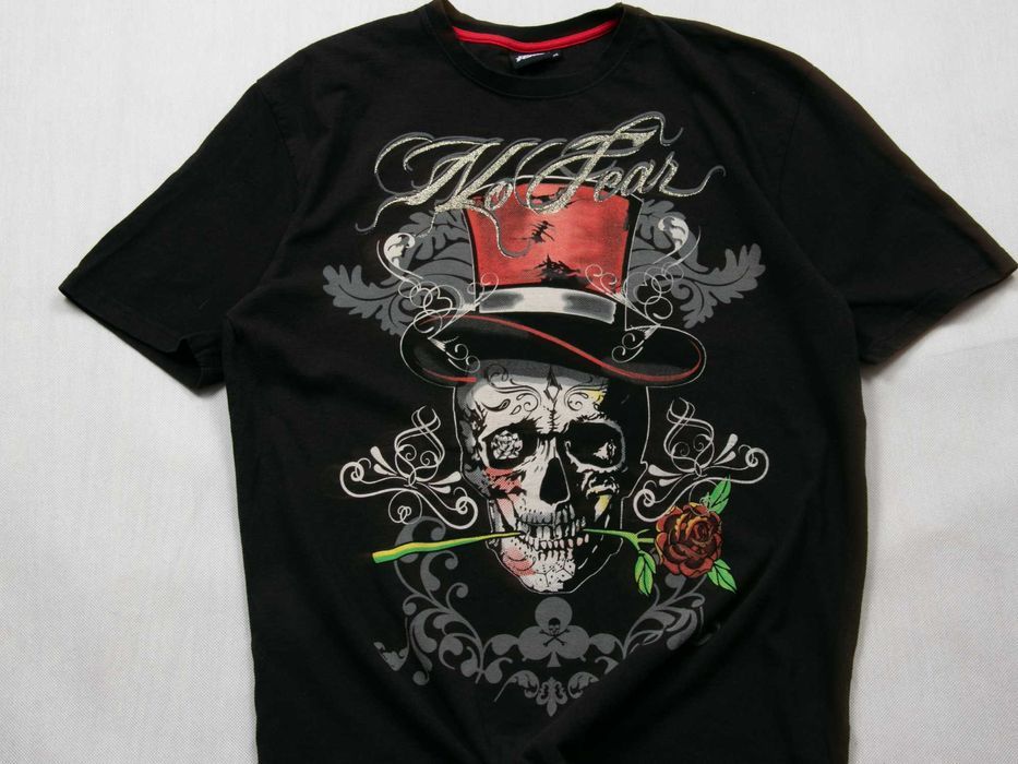 T-shirt No Fear skull doubleprint L