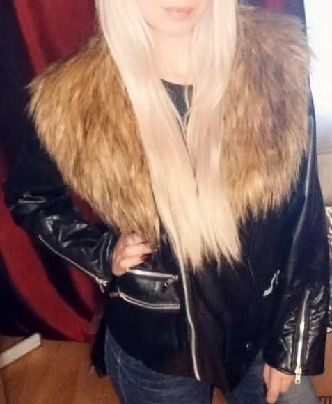 Kurtka skórzana z futrem