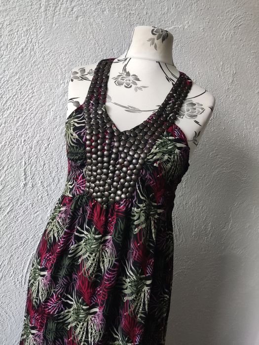 Długa sukienka boho 42 XL dla wysokiej  nowa