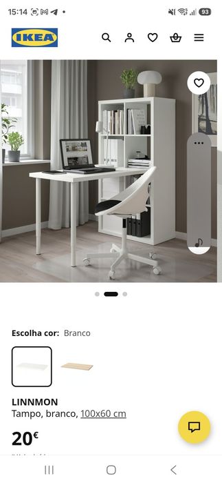 Tampo secretária ikea 1,00x0,60