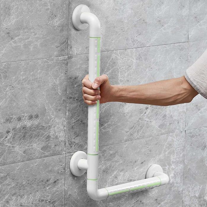 Stainless Steel L-Shaped Bathroom / WC Grab Bar 60×40 cm for Seniors – NEW