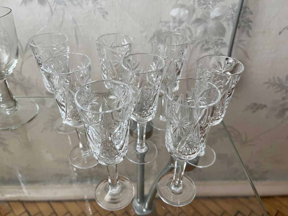 Хрустальные бокалы, рюмки,  СССР.