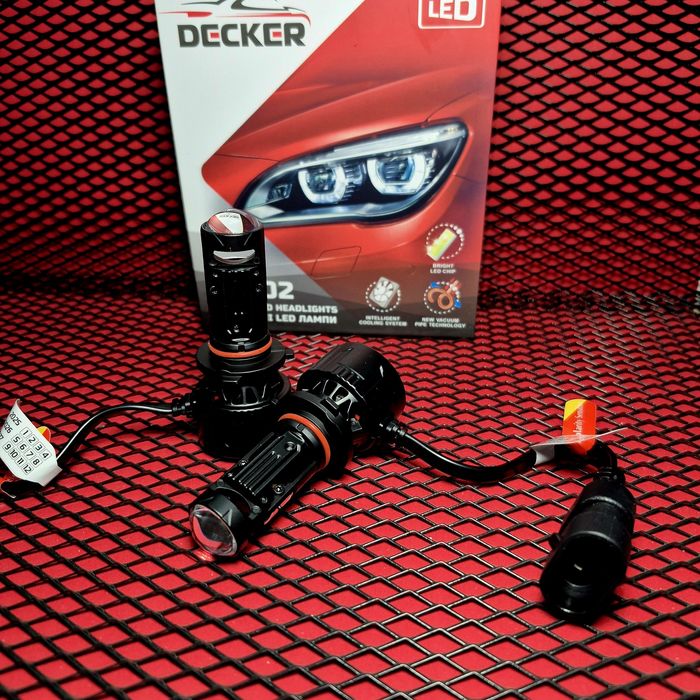 DECKER LED GL-02 5K H11/H9/H8 /Н7/H4 Лампи з лінзою потужні 45W