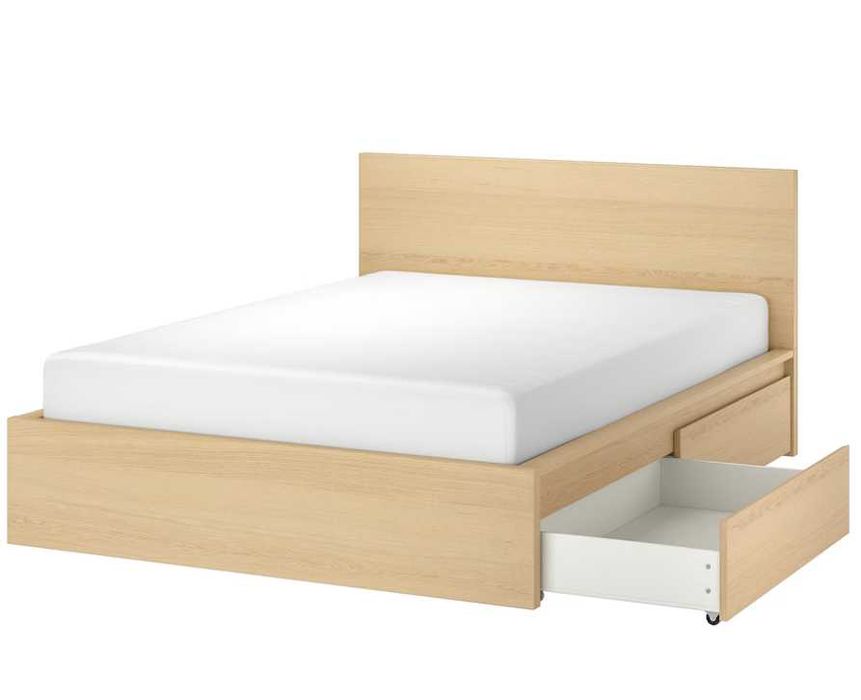 Cama IKEA MALM com 4 Gavetões - Quase Nova, 1 Ano de Uso