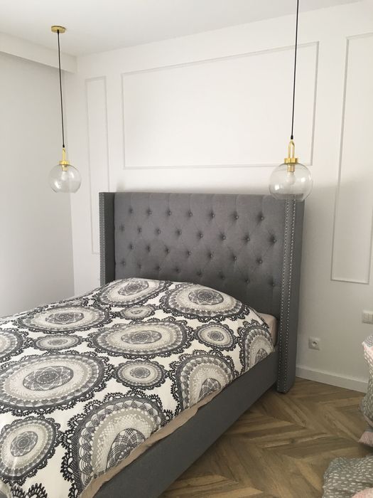 Łóżko tapicerowane modern classic - styl glamour 160 x 200