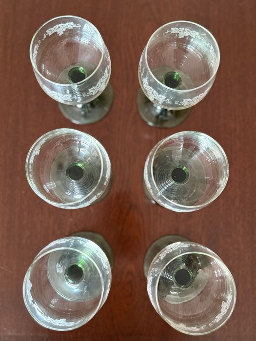 Conjunto de 6 Taças de Vinho Cristal d’Arques – Meados do Século XX