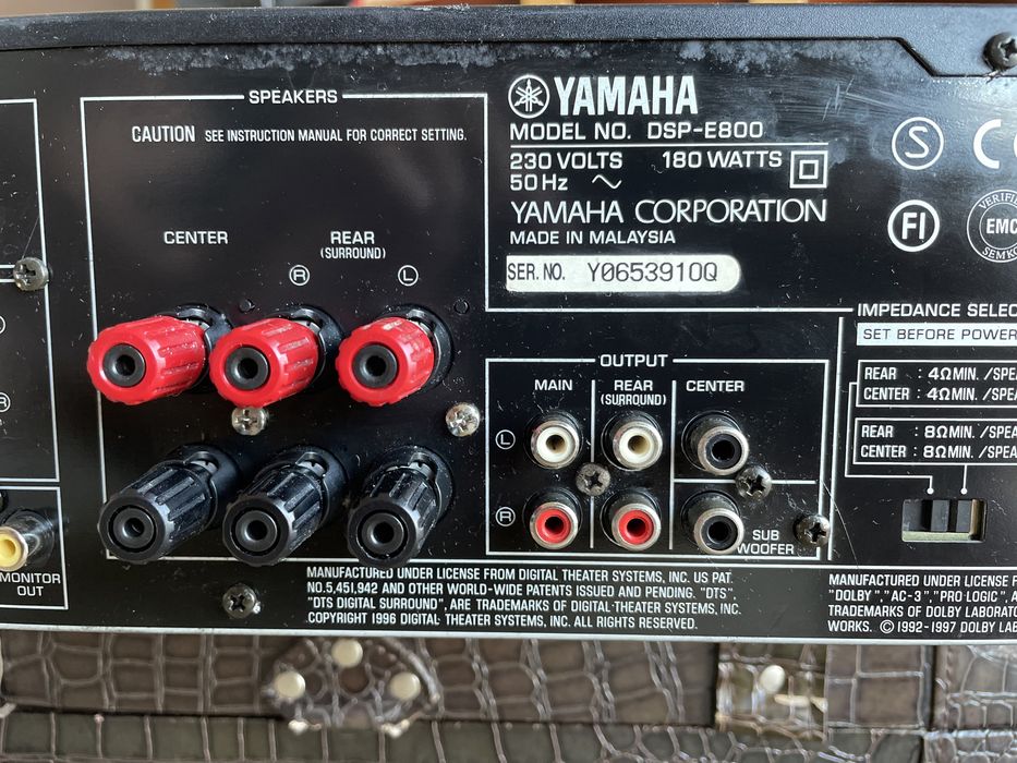 Amplificador 3 canais Yamaha