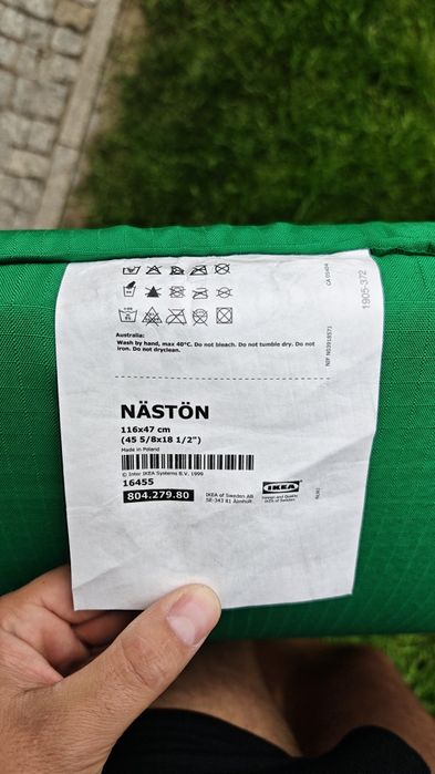 Poduszki ogrodowe Ikea Naston z oparciem zielone