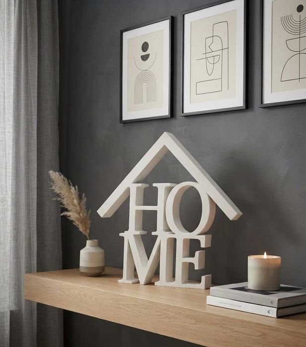 Nowoczesny Napis HOME Dekoracja 3D Standing 20cm