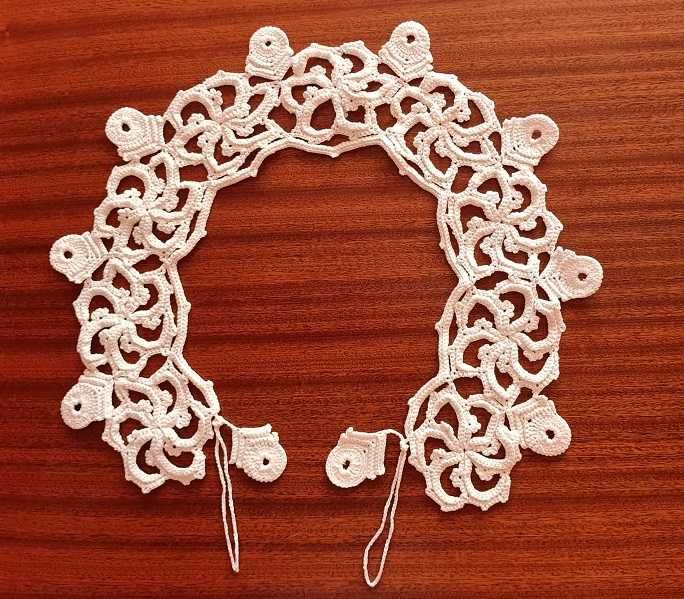 Kołnierzyk szydełkowy / śliczny - biały / z kuferka babci / rękodzieło