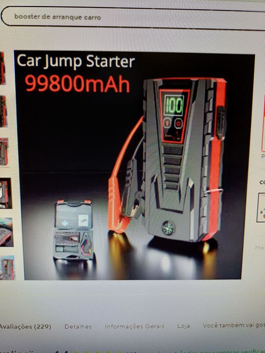 Power bank (booster) - auxiliar bateria carro.
