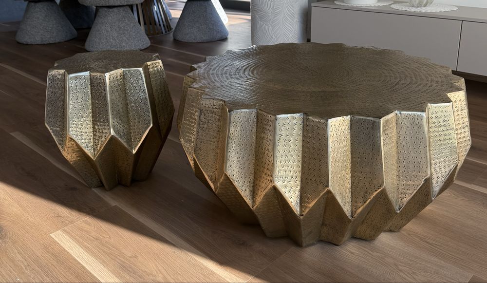Stliki kawowe design PTMD luxury living złoty mosiądz