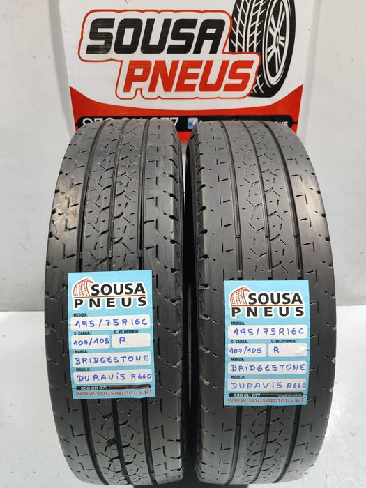 2 pneus semi novos 195-75R16C Bridgestone - Oferta dos Portes
