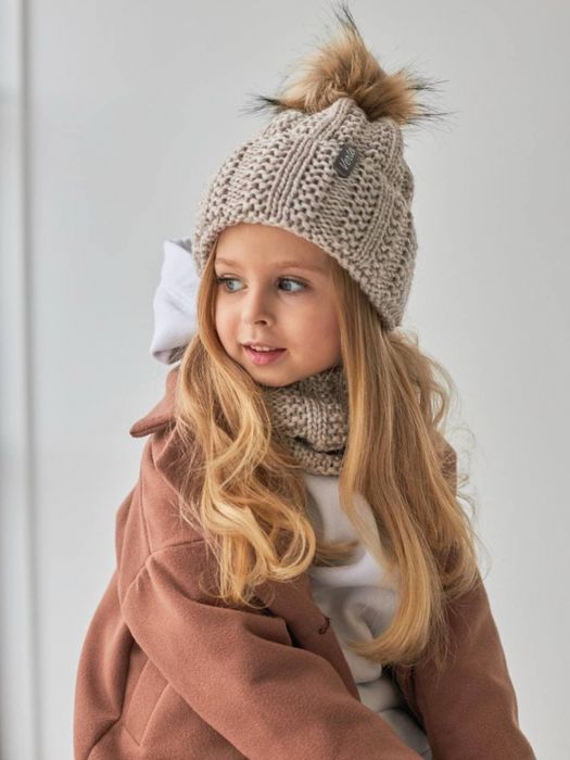 Шапка шарф комплект зима снуд набір 52 54 56