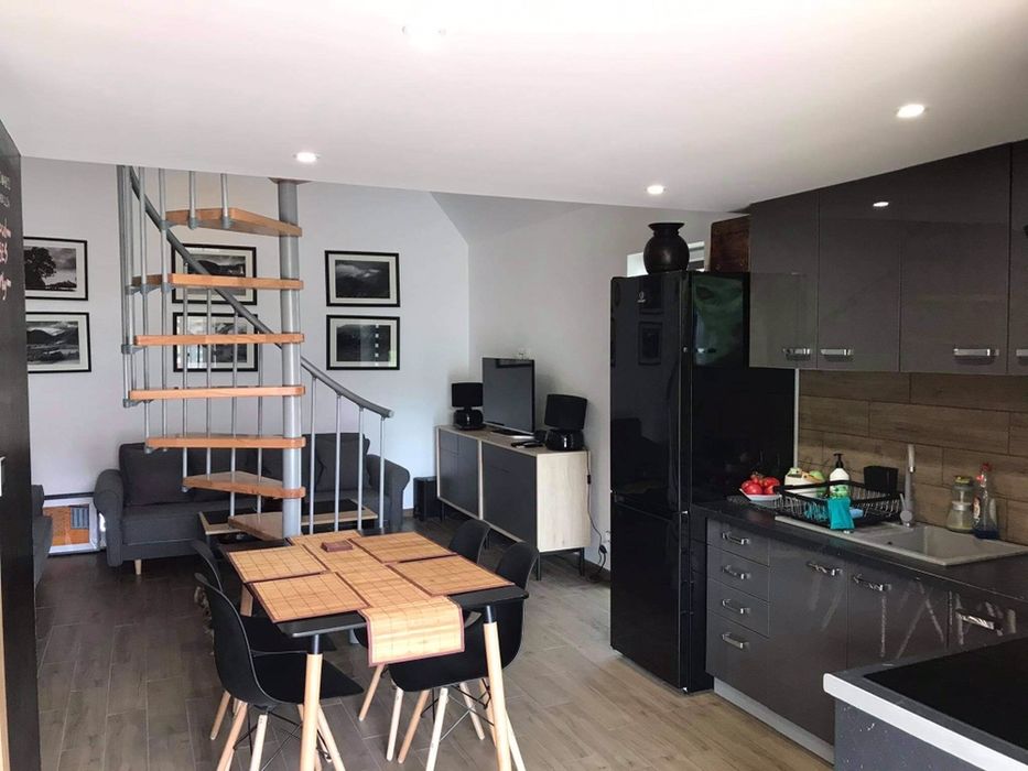 Piękne  domki w gorach  nad brzegiem Dunajca Szczawnica