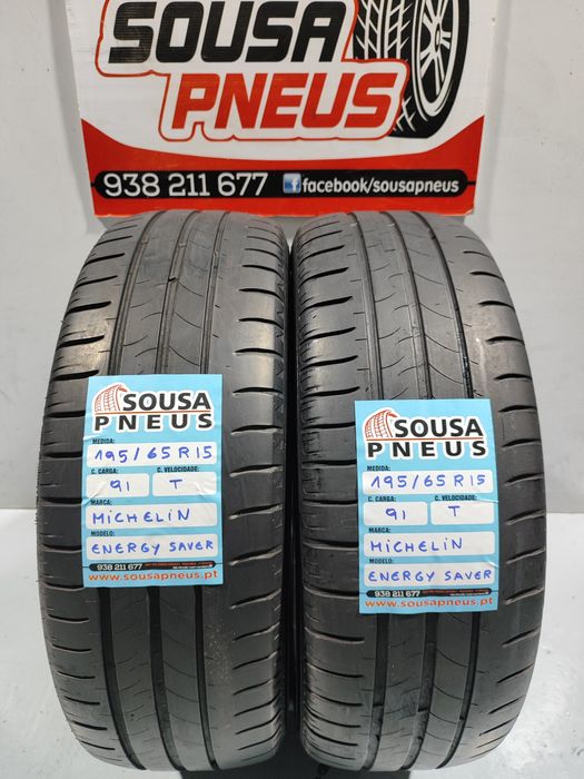 2 pneus semi novos 195-65R15 Michelin 91T - Oferta dos Portes