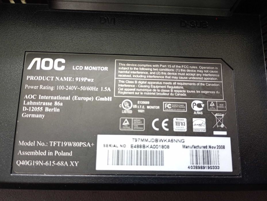 Monitor AOC 19"  2 sztuki