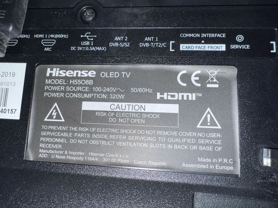 Tv oled 10" HISENSE H55O8B