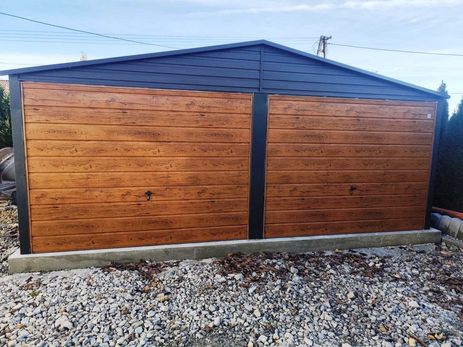 Standard Garaż 6x5 drewnopodobny bramy grafit
