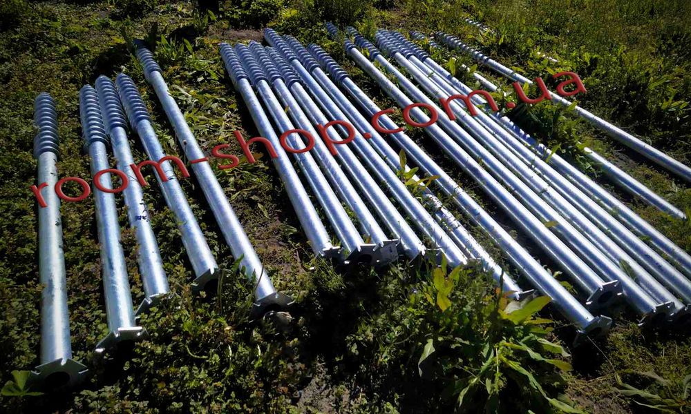 Винтовые сваи, гвинтові палі, геошуруп, оцинкованные сваи, монтаж свай