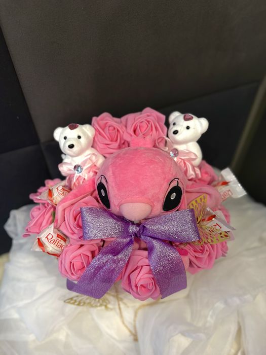 Komunia box kwiaty maskotka
