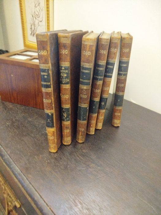 História de Portugal (1876) - 6 Vols. Completo - Encadernação Assinada