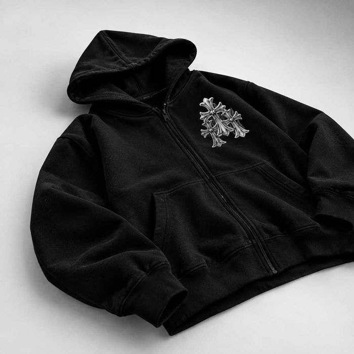 Зіп-Худі Хром Хартс* Chrome Hearts Triple Cross Zip-Hoodie* XS-2XL