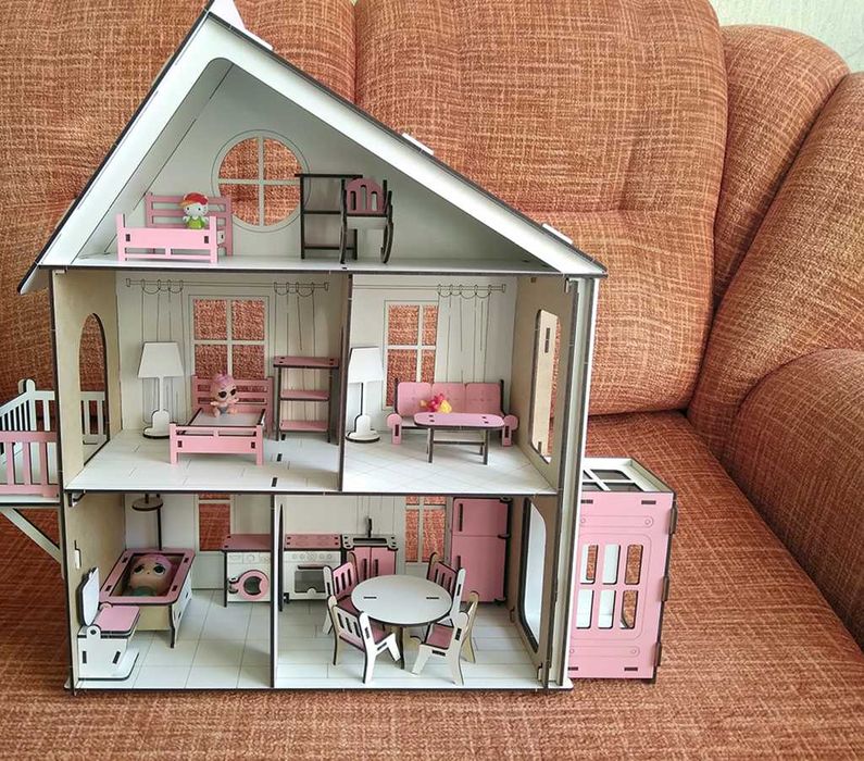 Будиночок ляльок для лол Меблі дівчинці ліфт рухомий Будинок ляльковий