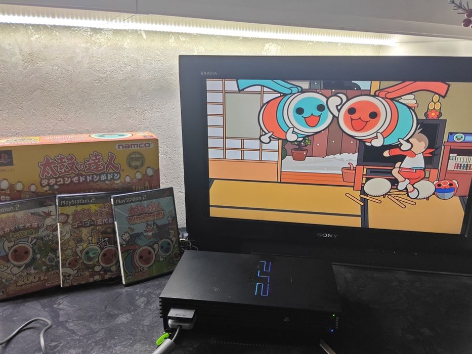 Konsola PlayStation 2,HDD 250GB,network Adaptor,kontroler Tatakon