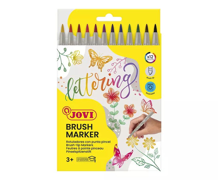 Flamastry Brush z pędzelkowatą końcówką 12 kolorów. Nowy Produkt