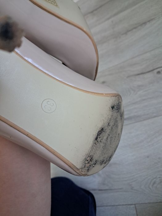 Buty damskie czółenka nude beżowe na obcasie 39