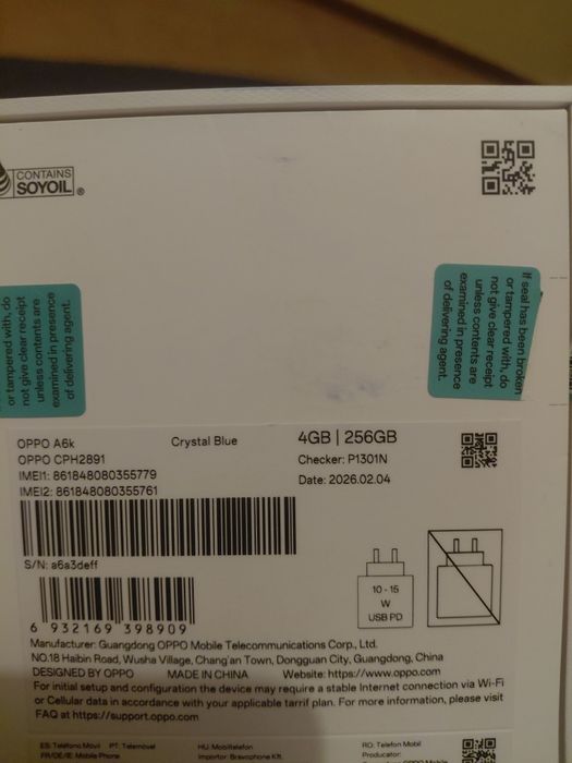 Oppo A6k novo por utilizar  com 256 com 4 de RAM com possibilidade  de expandir para mais 4 no total fica com 8 de RAM