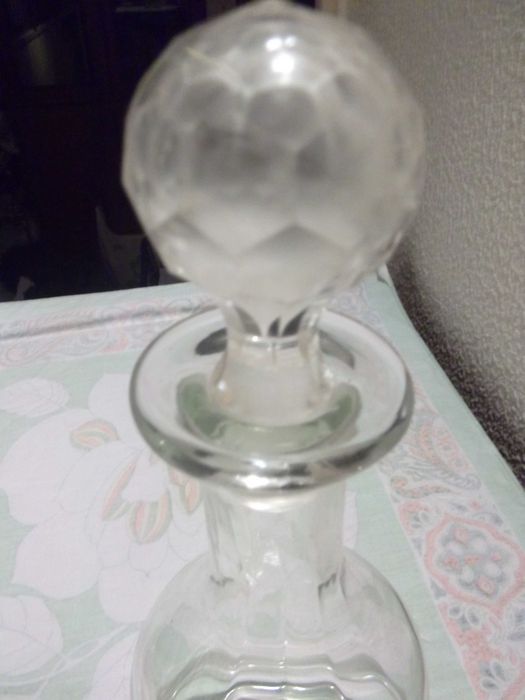 Garrafa vidro com rolha ANTIGA / ANTIQUE glass bottle with lid