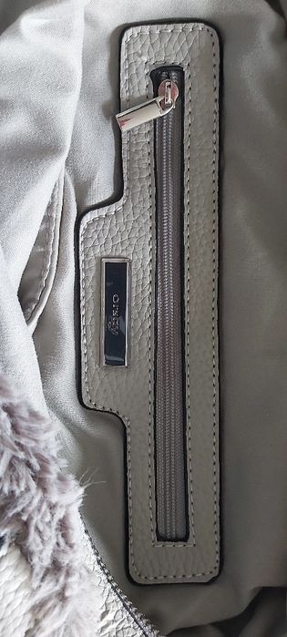 Szara miękka torba ze sztucznego futerka orsay