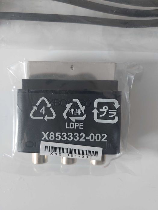 NOWY oryginalny kabel AV Xbox 360 E + adapter SCART Microsoft OEM
