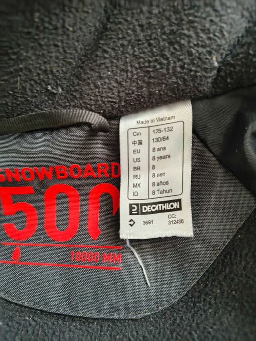 Kurtka snowboardowa chłopięca r. 125-132, woodoodporna 10000mm