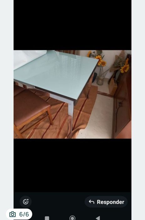 Mesa vidro extensível 1,60 x100