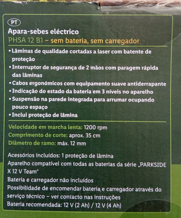 Corta sebes/Apara sebes Parkside a bateria 12V