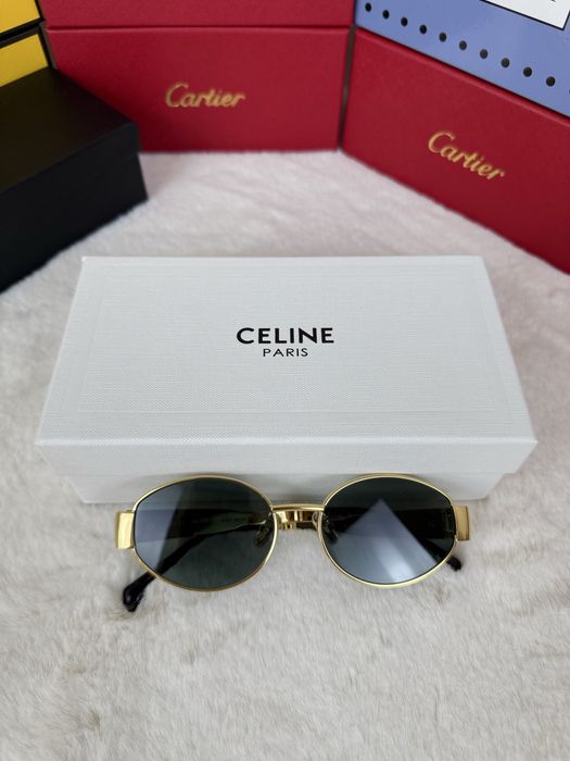 Сонцезахисні окуляри Celine Paris у золотій оправі | Преміум якість