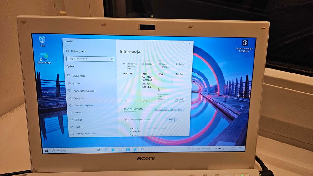 Laptop Sony Vaio SVS1312G3EW SSD 256GB WIN 10