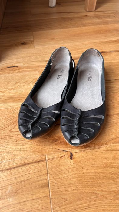 Buty skórzane baleriny sandały rozmiar 39