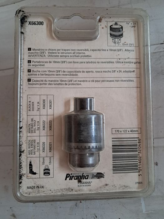 Mandril e chave para berbequim