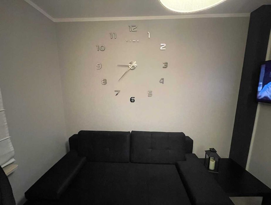 NOWY Zegar Ścienny 3D Naklejany Lustro Duży DIY Efekt Dekoracja XL