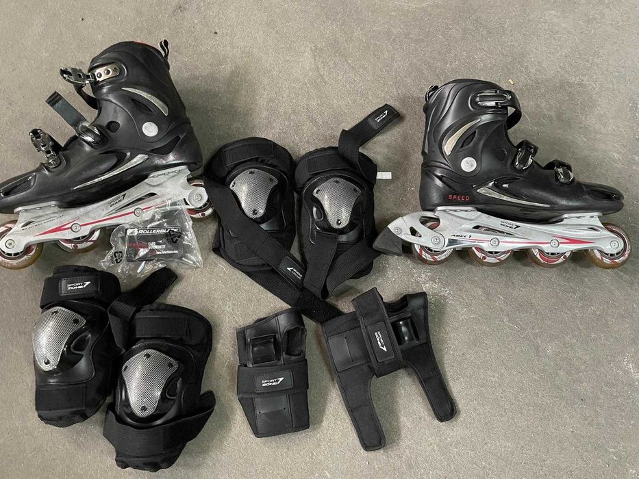 Patins em LInha Com joelheiras e cotoveleiras - Tamanho 45