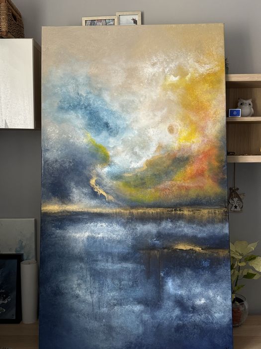 Obraz Abstrakcja 140x80cm, akryl. Okazja!