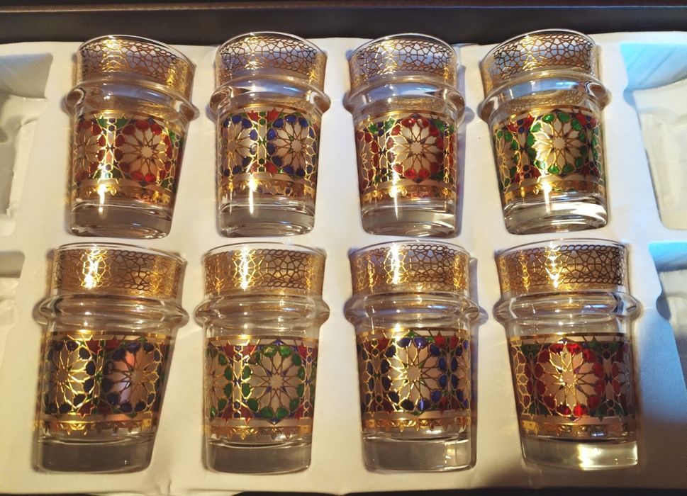 Conjunto de 8 copos de chá Marroquinos (feito a mão)