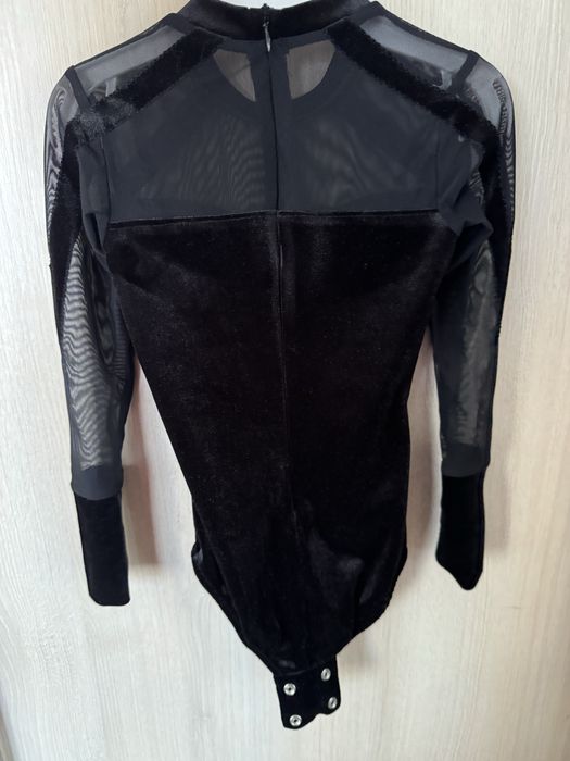 Сукня бейсик чорна велюр, бейсік, боді і юбка, турнірна сукня