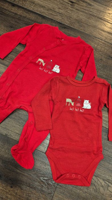 010 T pajacyk plus body komplet 2 sztuki zima święta 62 cool club