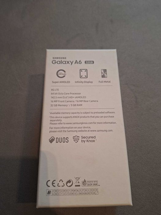Sprzedam telefon Samsung Galaxy A6 64GB + micro SD 64GB, ori pudełko