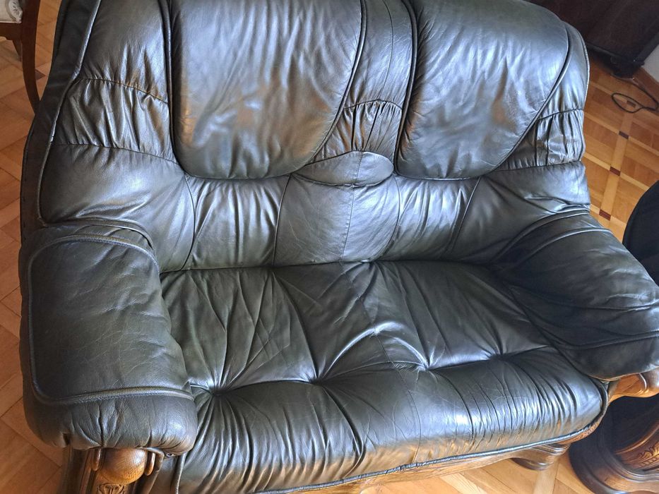 2x sofa + 2x fotele. Skóra naturalna.